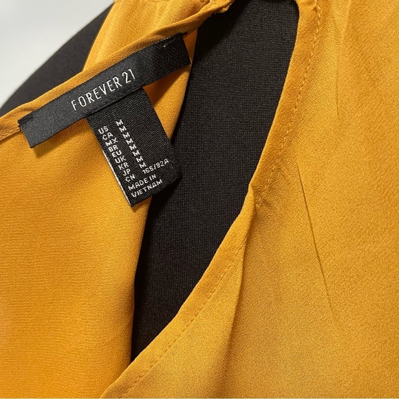 Forever 21 High Neck Floral Print in Mustard Tank Top MEDIUM - Picture 6 of 6